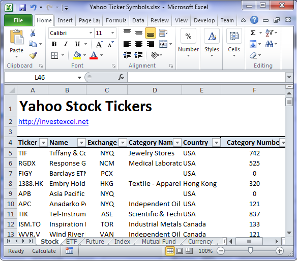 stock tickers for mac excel